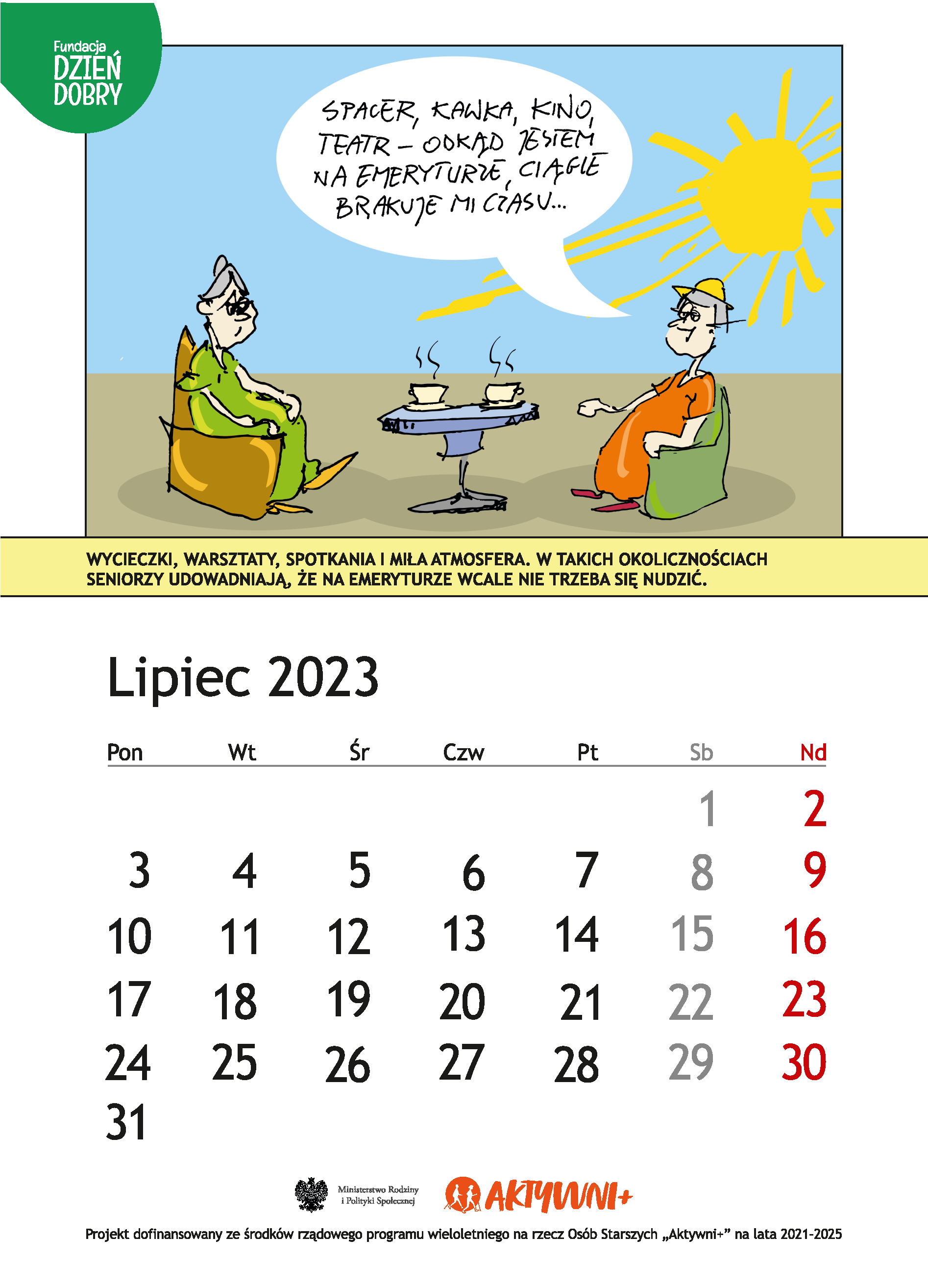 Aktywni cały rok 2023! Kalendarz dla Seniora :) 31