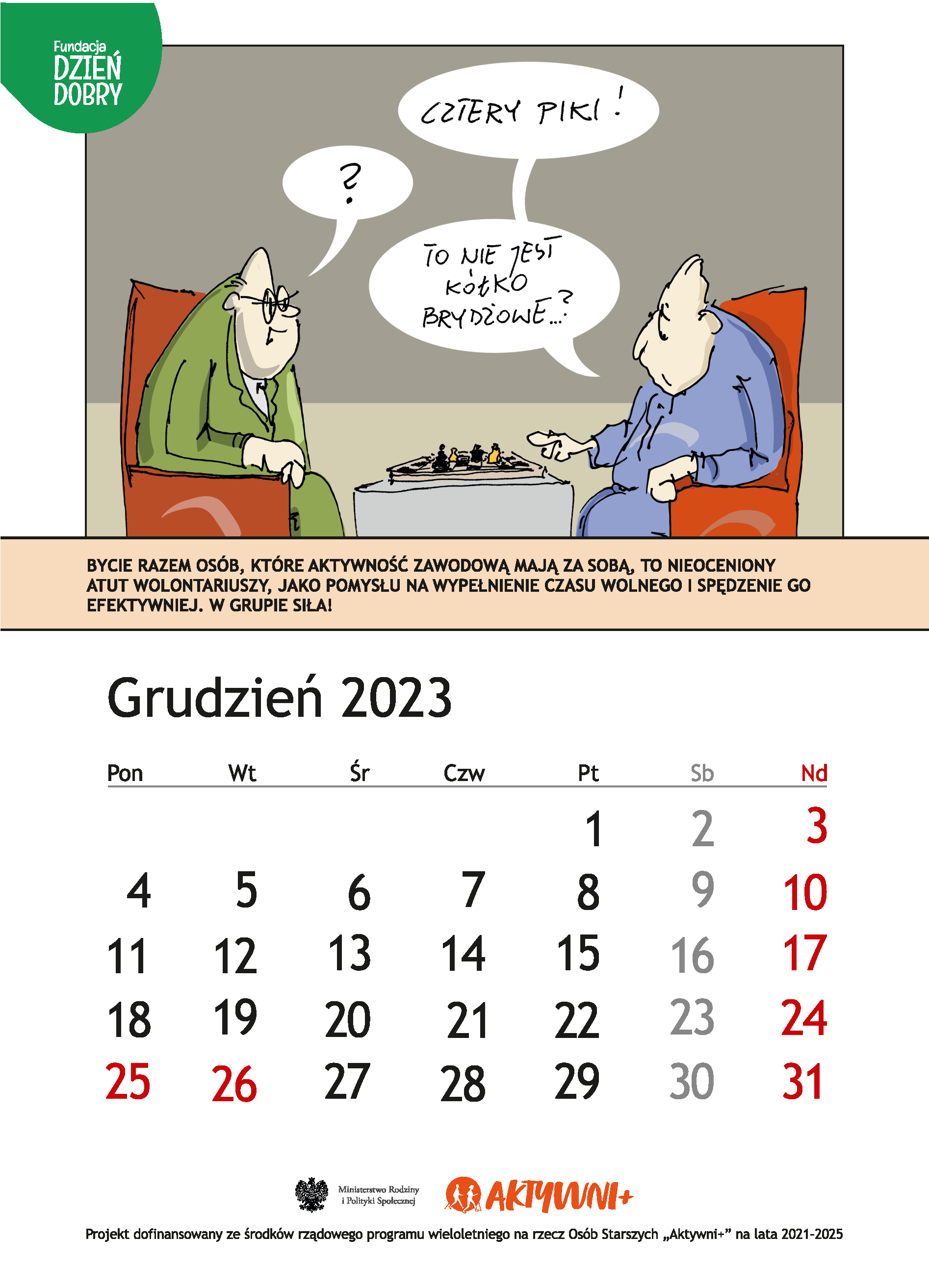 Aktywni cały rok 2023! Kalendarz dla Seniora :) 36
