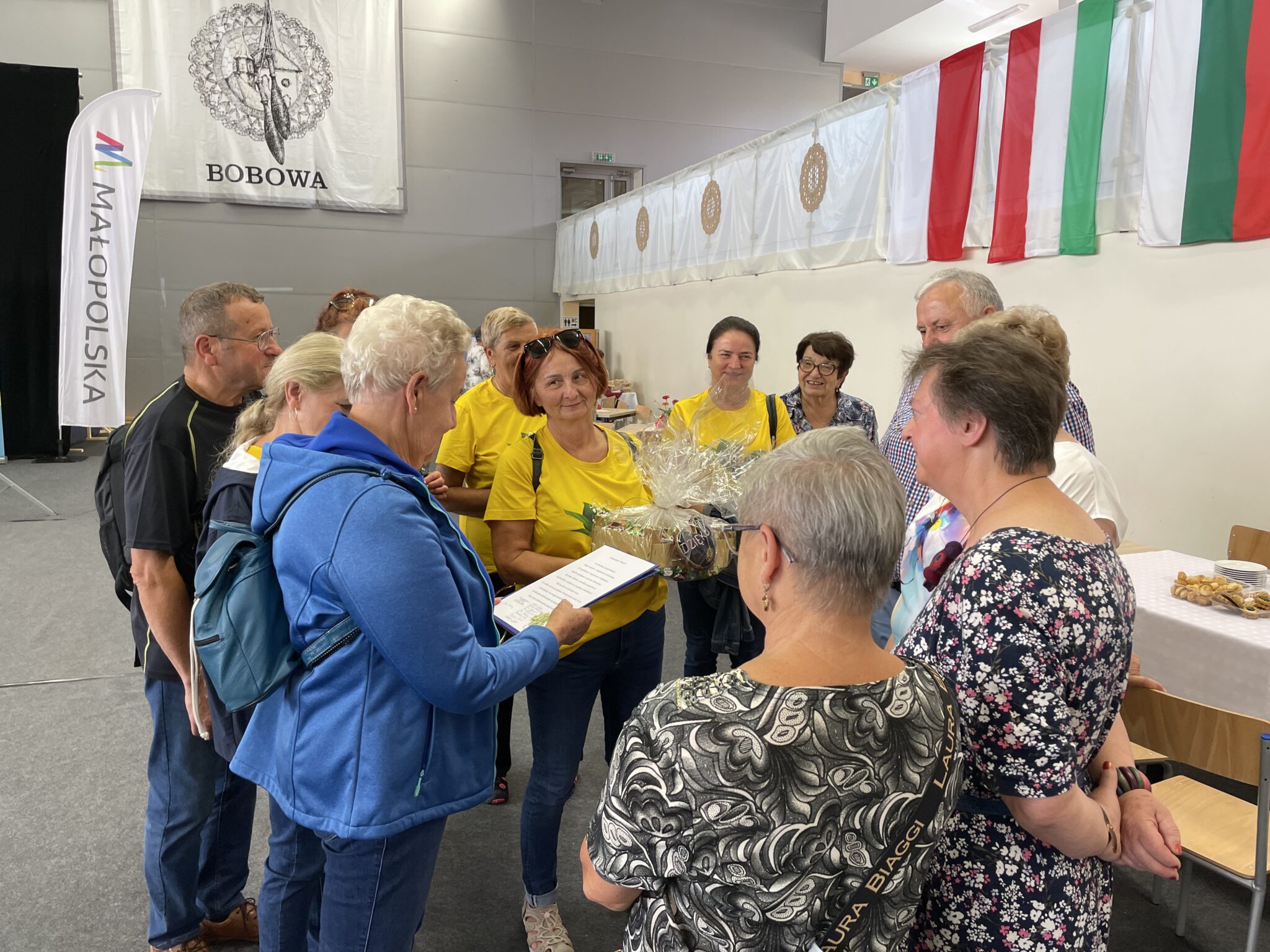 Wymiennik podczas Festiwalu Koronki Klockowej w Bobowej